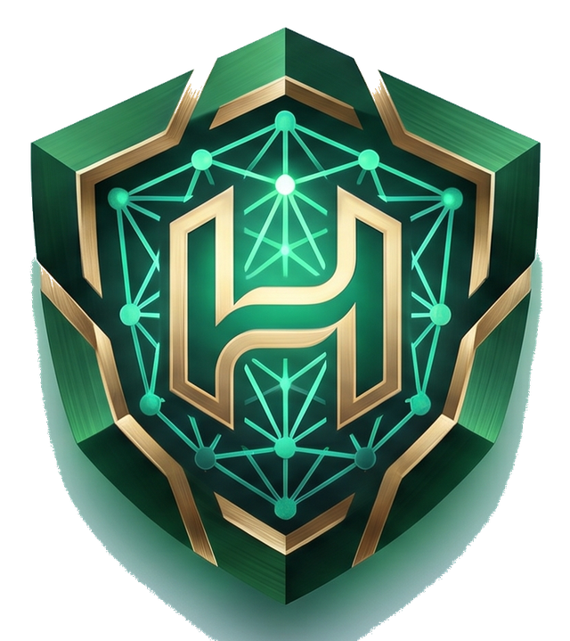 Hardened AI shield emblem
